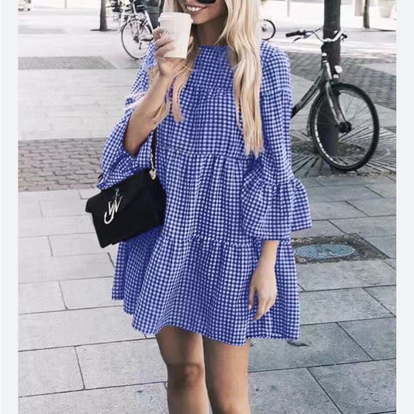 Ripe Dresses & Skirts - Ripe Blue Gingham Mini Dress
